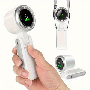 Mini appareil portable avec écran numérique HD 180 °   Ventilateur de refroidissement portable pliable à angle réglable pour l'extérieur et le bureau - Product Image 5