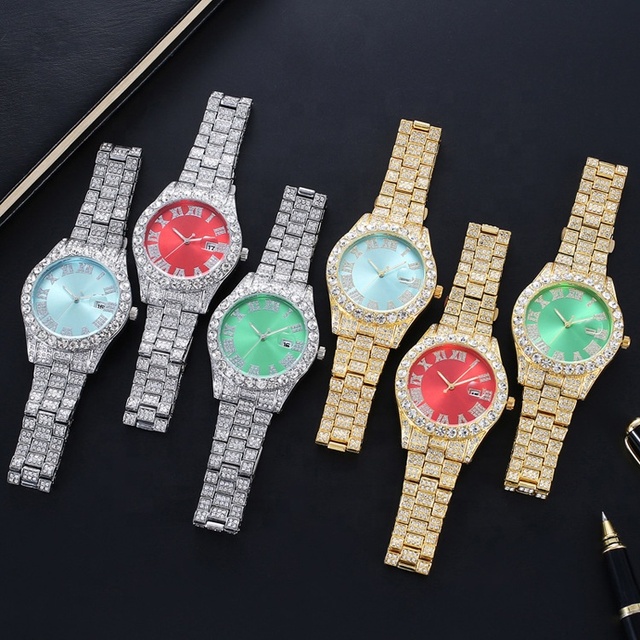 Gaby New Arrive Good Quality Luxury Watch Gold Diamond Bling Iced Out Wrist Watch for Men Wholesale Body Jewelry