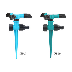 หัวฉีดน้ำแบบสามขา Huabangshi รุ่น Impact Sprinkler 360 องศา ขับเคลื่อนด้วยเฟือง พลาสติก สำหรับรดน้ำสวน สีฟ้า สีเขียว - Product Image 2