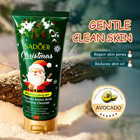 Nettoyant Visage Doux Moussant Hydratant Éclaircissant SADOER Noël 100g Avocat Vitamine C Fraise Coffret Cadeau