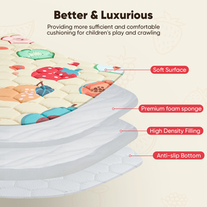 Tapis de jeu pliable pour bébé, tapis d'éveil épais, antidérapant, lavable en machine, tapis de sol en mousse souple pour nourrissons et tout-petits - Product Image 4