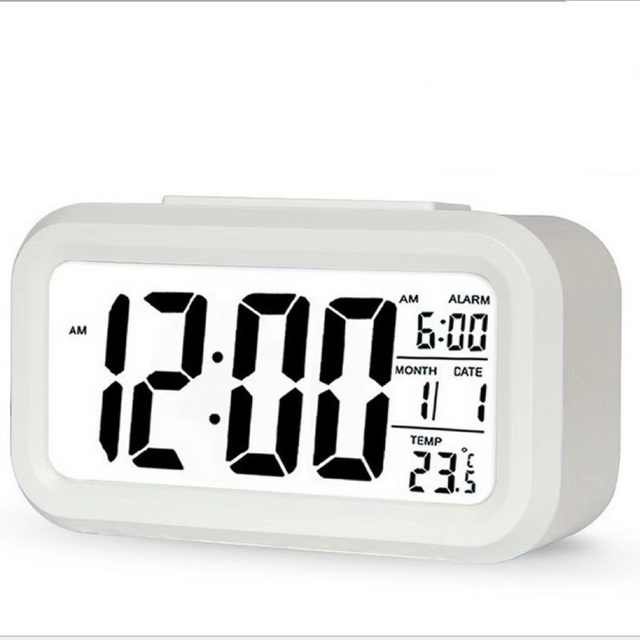 Multi-Function Square Smart Alarm Clock Factory Work Digital Clock Light Control for Students Office Workers Bathroom