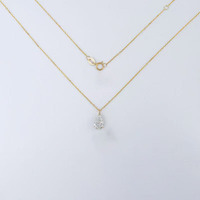 Collane con Pendente a Goccia Minimalista in Oro 18K con Diamanti Coltivati in Laboratorio, Collane Delicate alla Moda, Gioielli con Ciondoli a Catena di Diamanti da Donna