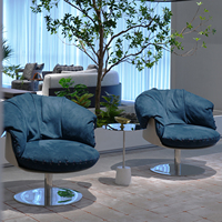 Fauteuil d'appoint pivotant moderne en velours, fauteuil de détente rotatif pour salon, hôtel, espace lounge
