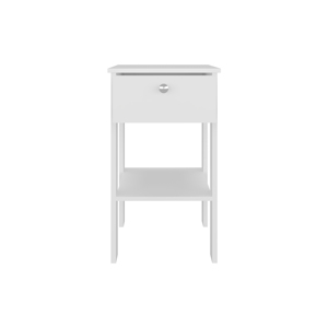 Nightstand 1 Drawer 1 Shelf <b>White</b> <b>Bedside</b> <b>Table</b> Storage Unit - Product Image 3