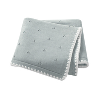 Mimixiong Cozy Cotton Newborn Snuggle Manta Shell Edge Pointelle Crocheted Baby Swaddle Toalla de punto Mantas Ropa de cama