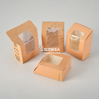 Taille personnalisée et impression Boîte à nourriture pliable en papier kraft blanc pour sandwich taco tortilla avec fenêtre transparente