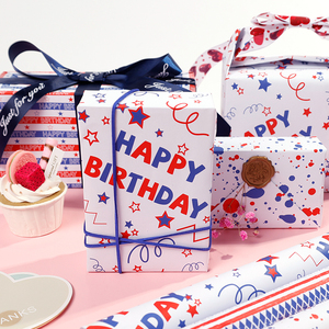 Wholesale High Quality Birthday <b>Tissue</b> Rolls Red <b>Blue</b> Packaging Wrapping <b>Paper</b> Roll Uperior Craftsmanship - Product Image 6