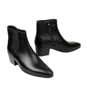 Nouvelles Bottes Chelsea pour Hommes Automne-Hiver, Mode, Fermeture Éclair Latérale, Talon à Bride, Semelle Intermédiaire en PU, Tige en PU, Antidérapantes, Confortables - Product Image 1