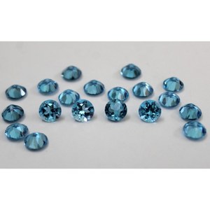 Topaze bleue naturelle de 3 mm, 0,123 ct, taille ronde brillante, remplie de fractures, pierre précieuse pour bijoux par M K Corporation - Product Image 6