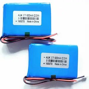 Bateria 5084110 v lipo hinan auk 3.7 3.7v, bateria de 6000mah com fios pcb