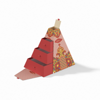 Boîte d'emballage de chocolat personnalisée irrégulière Brothersbox Odm, boîte cadeau unique en forme de pyramide avec plusieurs étages