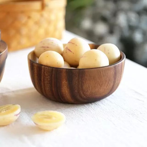 Ensemble de bols en bois classiques Dericsson pour cadeaux, bol à salade de fruits personnalisable avec différentes tailles et options de logo - Product Image 2