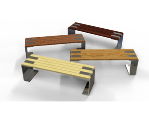 KAVASS Moderne Straßen möbel im Freien 1,5 m Merbau Hartholz Langlebig Umwelt freundlich Wasserdicht Holzbank Edelstahl rahmen - Product Image 2