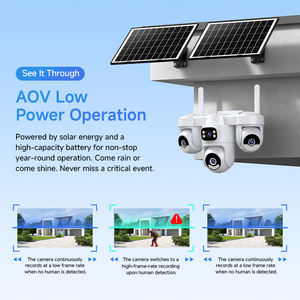 Caméra CCTV PTZ 4G à énergie solaire 12MP Quatre objectifs 6 moteurs 12000mAh Puce haute performance en silicium Carte SD IP66 Surveillance extérieure Vision nocturne - Product Image 5