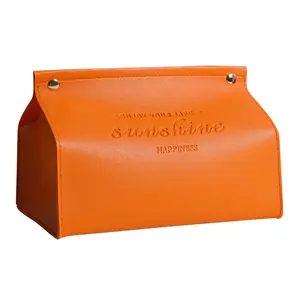 Servilletero Rectangular de cuero Pu suave, caja de pañuelos negra para Hotel y hogar, diseño de lujo