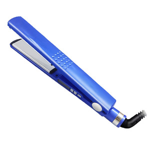 Blue Salon Nano Titanium Flat Iron <strong>Straightener</strong> Digital Temp Dual Voltage 110-240V Ionic <strong>Straightener</strong> <strong>for</strong> <strong>Short</strong> Curly Fine <strong>Hair</strong> - Product Image 1