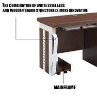 Bureau d'Ordinateur à Trois Tiroirs Fixes, Plateau de 5 cm d'Épaisseur, Idéal pour la Maison ou le Bureau, Petit Bureau Compact