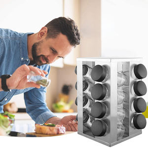 Meilleure vente <span class=keywords><strong>cuisine</strong></span> maison barbecue rotatif bouteille d'assaisonnement étagère de rangement en acier inoxydable étagère à épices - Product Image 6