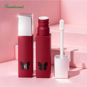 Envase Cosmético Cuadrado de PETG para Brillo Labial de 5.6G, Grabado Láser, Superficie Plateada Mate, Electrochapado - Product Image 1