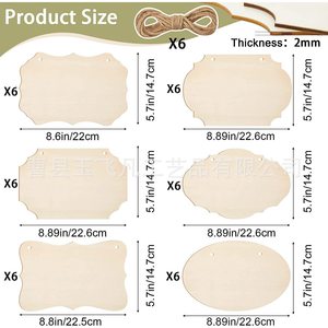 Tranches de bois vierges irrégulières non finies pour loisirs créatifs, peinture, écriture, décorations d'intérieur, fournitures de décoration de Noël - Product Image 4