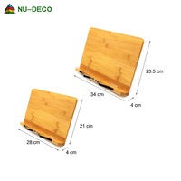 Support de lecture pliable et réglable en bambou pour table, idéal pour la cuisine et la lecture