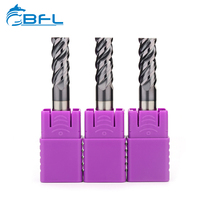 Fraise à queue CNC en carbure monobloc à 4 cannelures pour acier inoxydable, revêtement AlTiN, outil de coupe métallique BFL