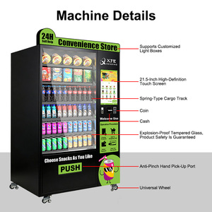 Máquina Expendedora Inteligente de Alimentos y Bebidas, Operada con Monedas, 24 Horas, Pantalla Táctil Automática, Máquina Expendedora de Snacks y Bebidas - Product Image 2