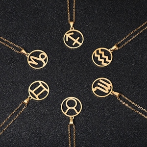 Collar con Colgante <span class=keywords><strong>de</strong></span> Signo Zodiacal <span class=keywords><strong>de</strong></span> Acero Inoxidable 316L Chapado en Oro <span class=keywords><strong>de</strong></span> 18K Simple y Resistente al Deslustre para Mujer - Product Image 6
