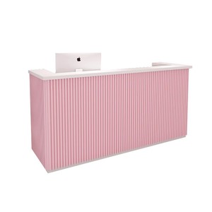 Modern <b>Simple</b> Factory Supply Barber Shop Beauty Salon Furniture Pink Wooden Counter Service Reception <b>Desk</b> - Product Image 6