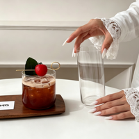 Modern glazen tumbler met rechte zijden, hoge sapbeker, highball drinkglas voor water, cocktails, ijsthee, thuis, café, restaurant