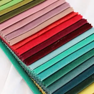 रंगीन 100% पॉलिएस्टर velour कपड़े असबाब मखमल फर्नीचर कपड़े velor के लिए फर्नीचर