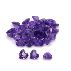 Natural amethyst heart-shaped 4*4mm factory processing amethyst wholesale price is affordable