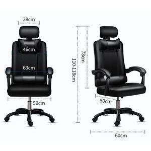 Ergonomic Office Chair With <b>Footrest</b> Black Adjustable Reclining Desk Chair For Home Office Use - Product Image 3