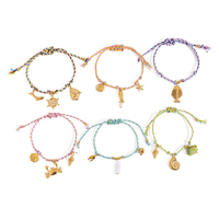 Vente chaude Or Escargot Shell Poisson Étoile De Mer Charmes Chaîne Bracelets Bijoux De Mode Pendentif Tissé Chaîne Bracelet