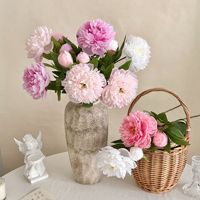 Bouquet de fleurs artificielles de pivoine et d'hortensia pour mariage, vente en gros, arrangement décoratif, décoration murale, fleurs artificielles pour mariage