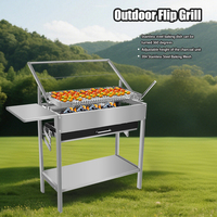 Grille de barbecue inclinable réglable pour charbon de bois, accessoire de cuisson extérieur