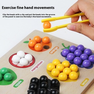 Classification amusante des fruits Montessori en <span class=keywords><strong>bois</strong></span> et ensemble de <span class=keywords><strong>perles</strong></span> assorties Jeux d'<span class=keywords><strong>action</strong></span> cognitive des mains de couleur pour bébés Jouets éducatifs - Product Image 5