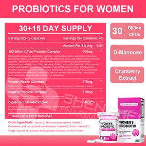 Capsules de probiotiques Offre Spéciale pour femmes Qualité supérieure Suppléments sains Capsules de probiotiques biologiques pour femmes - Product Image 2