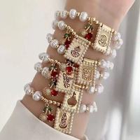 Bracelet chaîne serpent réglable pour femme Ginee, plaqué or 18 carats, style vintage, avec zircon multicolore