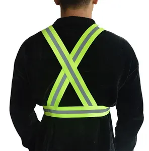 High Visibility Portable Road Safety Product gear yellow reflective running safety vest for Cycling or Hiking