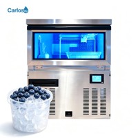 Machine à glaçons commerciale design avec lumière bleue, compartiment de stockage de glace et commande tactile pour KTV et bars à boissons