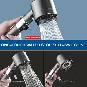 High Pressurized Filter Shower Head 3-mode Adjustable <b>Spray</b> With Massage Brush Rain Faucet Bathroom Accessories - Product Image 3