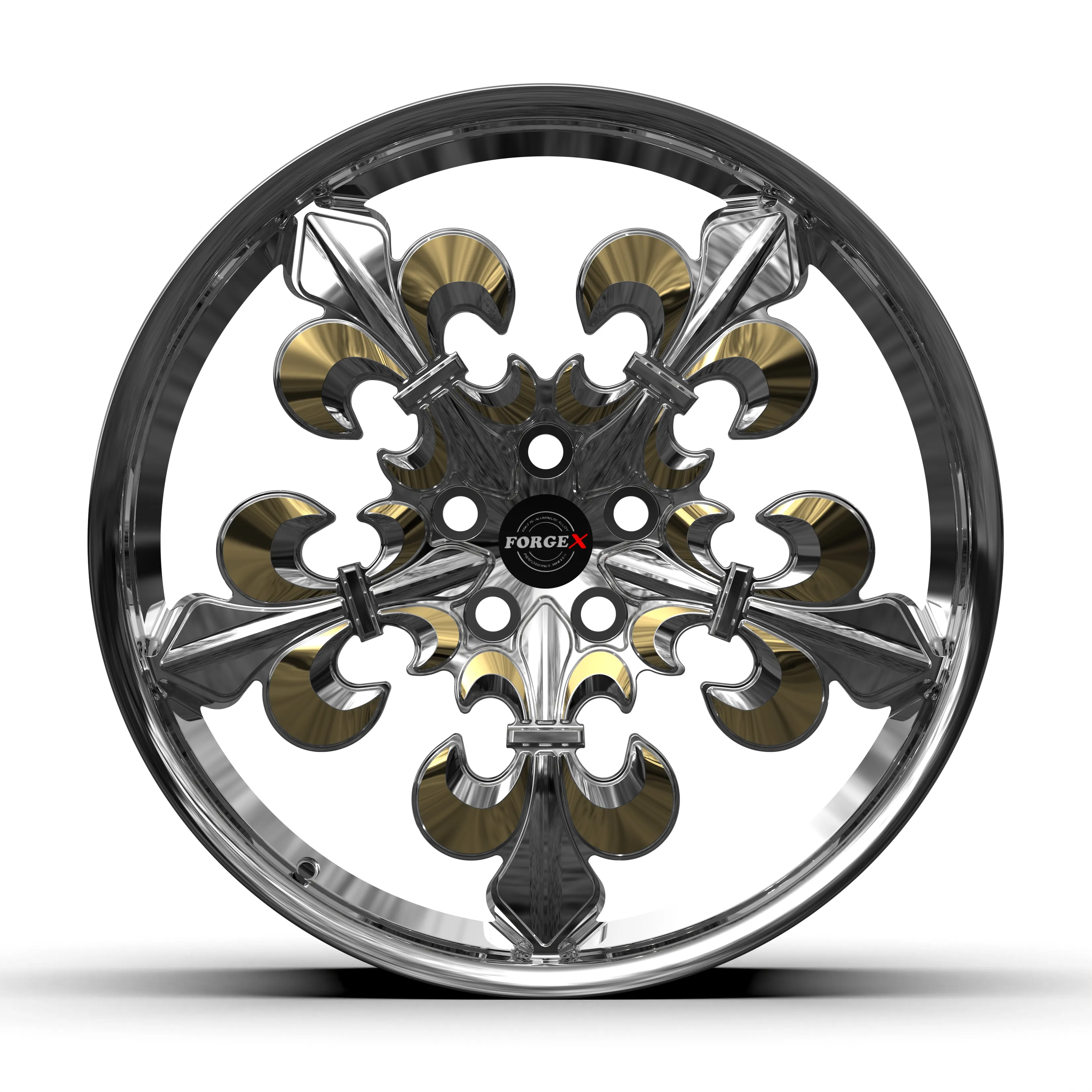Customizable 4/5/6 Holes Polished Clear And Golden Machined Spokes Chrome Hot New Design Forged Alloy Wheels Rims in 17-22 Inch.