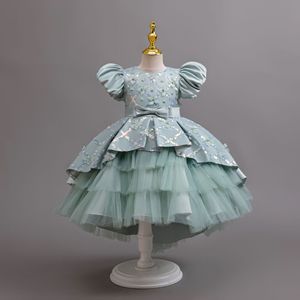 Robe de Soirée Etrangère à Manches Bouffantes pour Fille de 3 à 10 Ans, Robe de Soirée Transparente à la Mode pour Mariage, Déplorations d'Été - Product Image 6