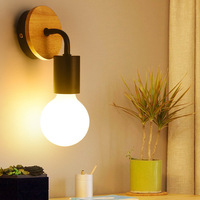 Lampe murale créative en fer nordique minimaliste moderne douille E27 intérieur extérieur salon chambre décor lampe de lit de chevet