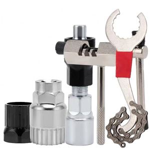 JUB Kit d'outils de réparation de vélo 5 pièces - Extracteur de roue libre, clé à rayons et extracteur de boîtier de pédalier en acier pour l'entretien de chaîne et de frein de vélo - Product Image 1