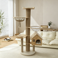 Haute qualité luxe chat Villa Sisal chat griffoir colonne en bois massif multicouche chat escalade cadre