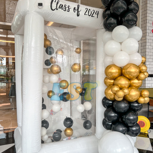 Cubo Inflable Blanco para Atrapar <span class=keywords><strong>Dinero</strong></span> o Globos, Cabina Inflable para <span class=keywords><strong>Dinero</strong></span> Volador con Soplador de Aire para Eventos y Promociones - Product Image 2