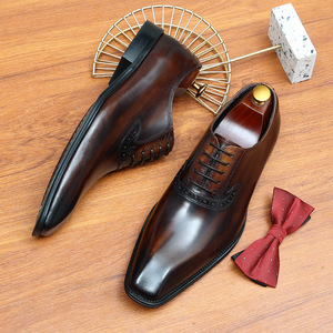 Pointed Toe Oxfords Genuine Leather Men Shoes Rubber Outsole Career All Seasons Drop Shipping - Product Image 5
